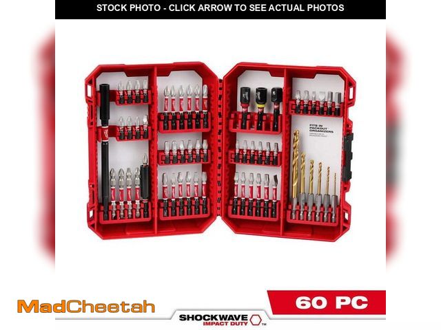 Lot 74-14033728 - Milwaukee SHOCKWAVE Impact Duty Alloy Steel Screw Driver Bit Set (60-Piece) - UNUSED