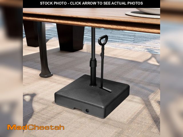 Lot 74-14287699 - Crestlive Products 99 lbs. Fillable Square Market Patio Umbrella Base in Black HDPE Weighted Outdoor...