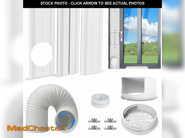 Lot 74-14384172 - Portable Air Conditioner Window Seal Kit with 5.9" Counter-Clockwise Threaded Exhaust Hose, Portable...