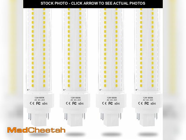 Lot 74-14050199 - Lustaled Gx24q/G24q 4-Pin Base Light Bulbs, 12W Gx24 LED PL Recessed Lights, Daylight 6000K 26W CFL ...