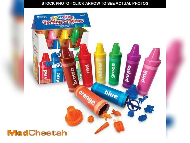 Lot 74-14210692 - Learning Resources Rainbow Sorting Crayons - Toddler Gifts, Toddler Accessories, Jumbo Stacking Toys...