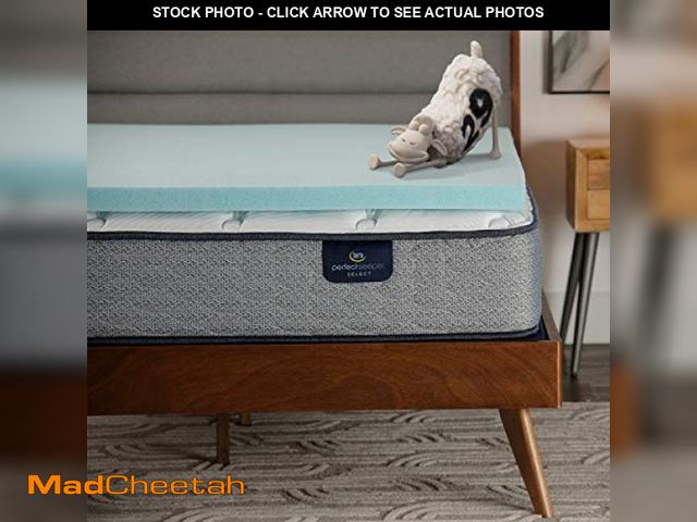 Lot 74-12137237 - Serta ThermaGel Cooling, Pressure-Relieving Memory Foam Mattress Topper, 2 Inch, Twin XL, Blue - UNU...