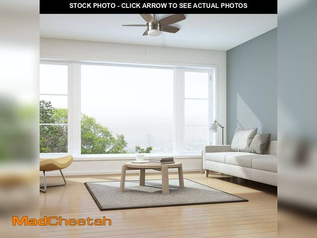 Lot 74-14222934 - Hampton Bay Waterly 32 in. Indoor Ceiling Fan with Integrated LED in Brushed Nickel - UNUSED