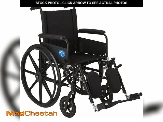 Lot 74-13087721 - Medline Premium UltraLightweight Wheelchair with FullLength FlipBack Arms and Elevating Leg Rests fo...