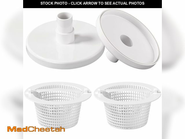 Lot 74-14152352 - RimCereal 4 Pack Pool Thru-wall Skimmer Basket with Handle Pool Skimmer Vacuum Plate for Above-Groun...