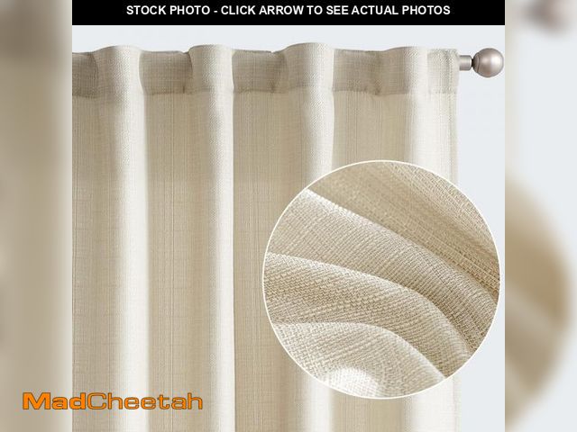 Lot 74-11551850 - jinchan Beige Curtains for Living Room Bedroom Linen Textured Curtains 96 Inches Long Farmhouse Curt...