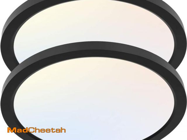 Lot 74-12437427 - hykolity 2 Pack 12 Inch Selectable CCT LED Round Flat Panel Light, 24W, 3000K/4000K/5000K, Edge-Lit ...