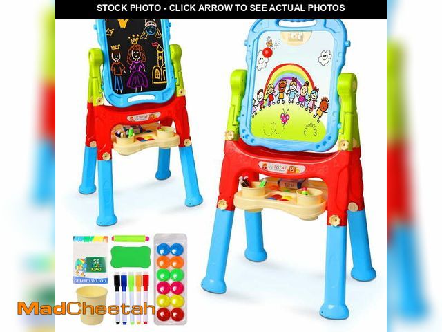 Lot 74-14434504 - Carsky Double-Sided Kids Art Easel with Chalkboard Magnetic Board, Christmas Birthday Gift for Boys ...