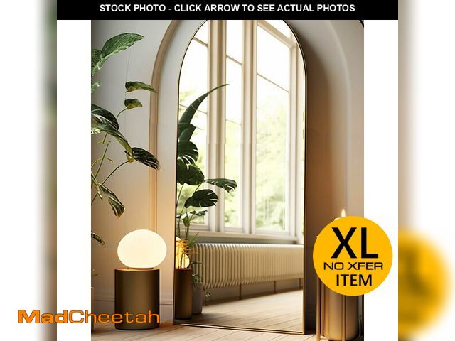 Lot 74-12569233 - BEVERDY 27x71 inches Arched Full Length Mirror, Oversized Gold Floor Mirror, Wall Mounted Mirror for...