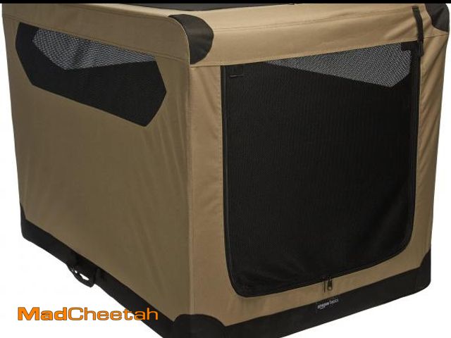 Lot 74-12489313 - Basics Dog Crate, Travel Dog Kennel Double Door Collapsible, Lightweight Soft-Sided Folding, Portabl...