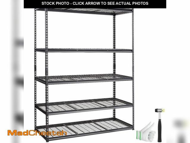 Lot 74-12786505 - VEVOR Storage Shelving Unit, 5-Tier Adjustable, 2000 lbs Capacity, Heavy Duty Garage Shelves Metal O...