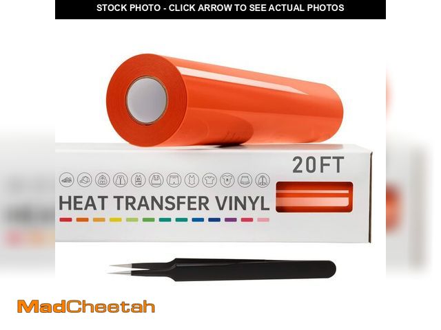 Lot 74-14273839 - VinylRus Heat Transfer Vinyl-12Ã¢â¬Â x 20ft Orange Iron on Vinyl Roll for Shirts, HTV Vinyl for Si...