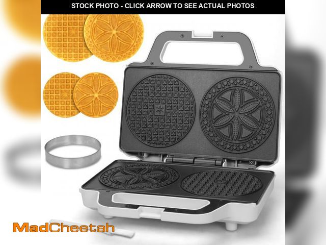 Lot 74-11557116 - SugarWhisk Pizzelle Maker Electric, Non-stick Stroopwafel Iron, 2 X 5" Cookie Machine for Christmas,...
