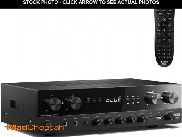 Lot 74-12325561 - Donner Stereo Receivers Home Audio Amplifier, Premium 1000W Peak Power 4 Channel Amplifier with Blue...