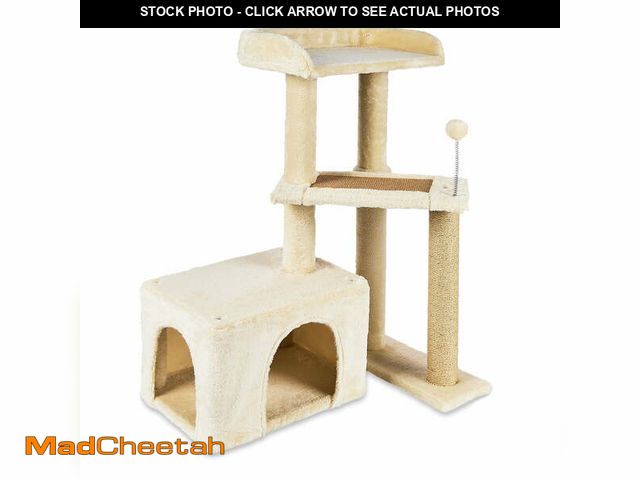 Lot 74-12859454 - Vibrant Life 31inch High Cat Condo with Lookout Tower,Beige - UNUSED