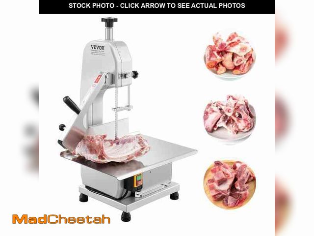 Lot 74-12784318 - VEVOR Commercial Electric Meat Bandsaw, 650 W Stainless Steel Countertop Bone Sawing Machine, 12.4 i...