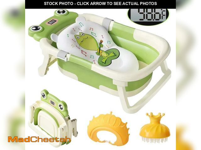 Lot 74-13061614 - (MISSING ACCESSORIES) TOPCHANCES Collapsible Baby Bathtub with Thermometer, Newborn Baby Shower Tub ...