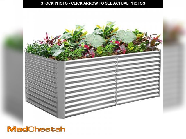Lot 74-12123859 - Land Guard 8x4x3ft Rectangular Galvanized Raised Garden Beds, Large-Capacity Metal Planter Box Outdo...