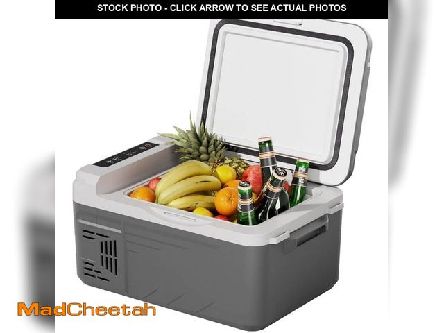 Lot 74-14193258 - SIMZLIFE 12-Volt Portable Refrigerator with Rapid Cooling, 11 Quart (10L) Car Fridge in Grey, -4? 68...