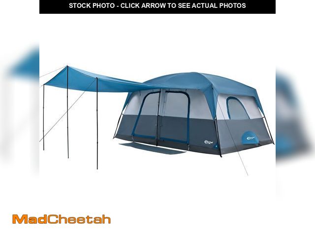 Lot 74-13058624 - Portal 10 Person Camping Tent with Porch, Big Family Cabin Tent with 2 Rooms, 2 Doors, 2 Ground Vent...