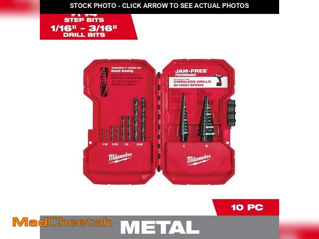 Lot 74-14410974 - Milwaukee Black Oxide Step Drill Bit Set (10-Piece) - USED