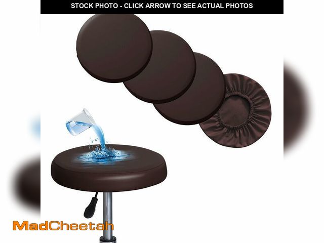 Lot 74-12977734 - Shukii Stool Covers - 4 Pack Waterproof PU Slipcover with Elastic Cushion for Round Bar Stool Seat C...