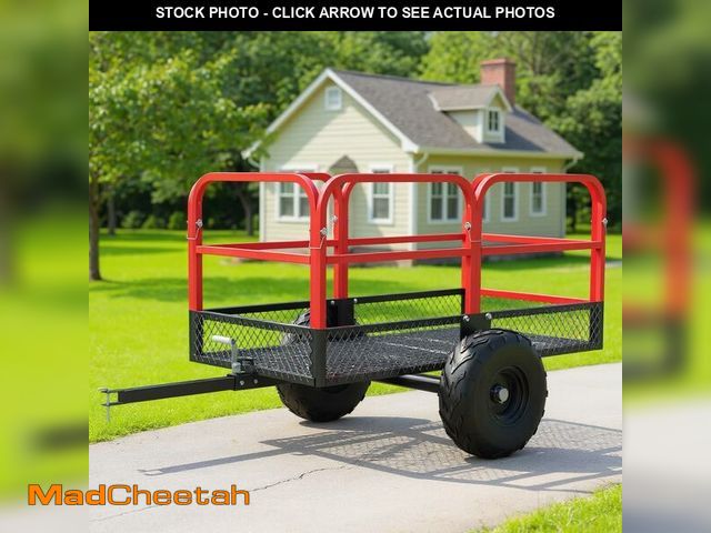 Lot 74-12614632 - ATV Trailer Pull Behind Dump Cart, 1700lbs 17 Cubic Feet, Heavy Duty Yard Garden Trailer with Remova...