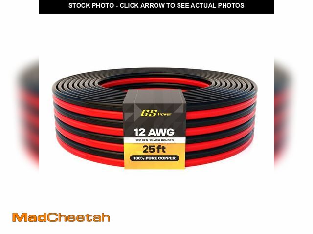 Lot 74-13543620 - GS Power 12 Gauge Wire 25ft Oxygen Free, OFC Pure Copper Electrical 12v Low Voltage 12/2 Speaker Wir...
