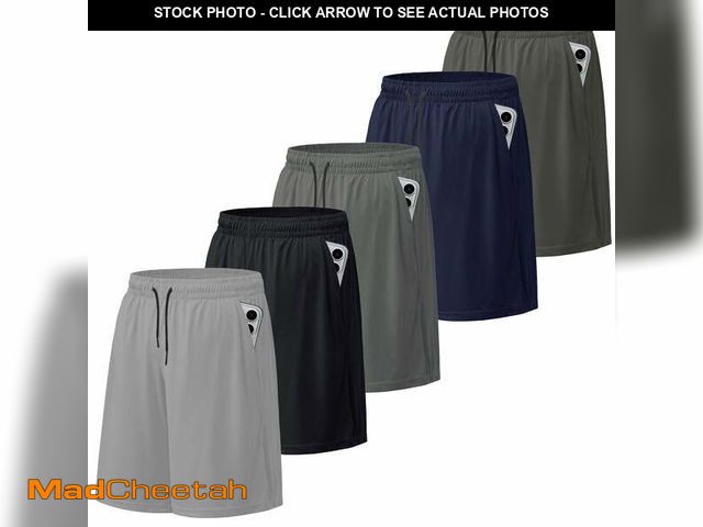 Lot 74-14350243 - SMNDY Men's Athletic Shorts Mesh Workout Gym Activewear Basketball Shorts with Pockets 5 Pack XXL - ...