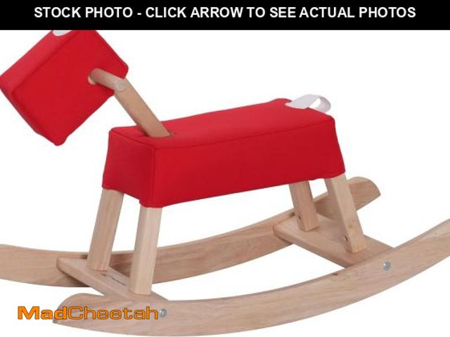 Lot 74-12508726 - PHUDONGTOYS Red Wooden Rocking Horse Juni for Toddlers (Ages 1-3) - Soft Canvas Fabric, Gentle on Sk...