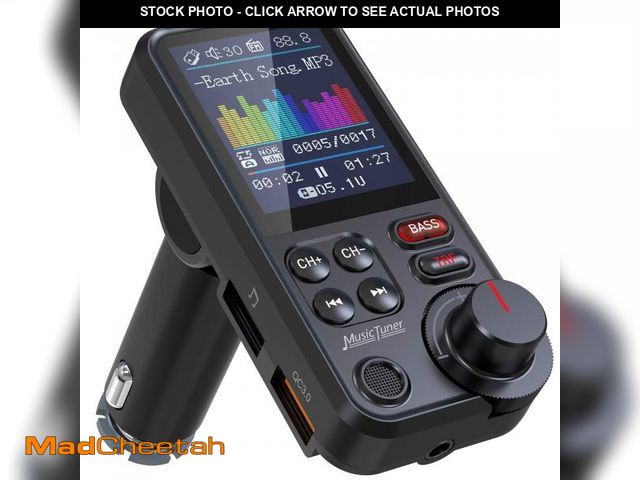 Lot 74-12440284 - Nulaxy Bluetooth FM Transmitter for Car, 1.8" Color Screen Strong Mic Bluetooth Car Adapter with QC3...