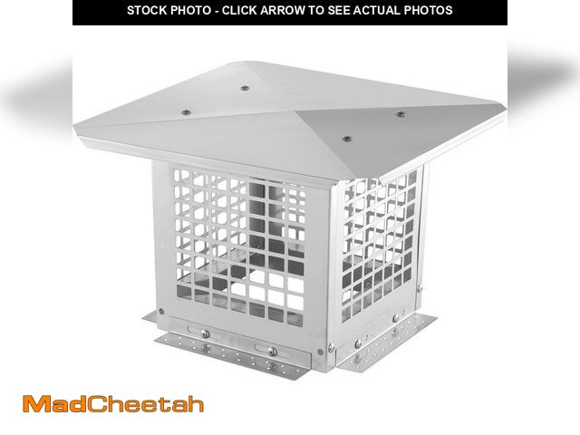 Lot 74-14242624 - VEVOR Chimney Cap 9 in. x 9 in. 304 Stainless Steel Fireplace Chimney Cover Fits Mesh Flue Covers Ou...
