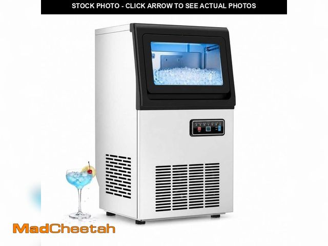 Lot 74-14243051 - Pnhter 13.58 in. 90 lbs./24 H Commercial Nugget Freestanding Ice Maker 18 lbs. Storage, Stainless St...