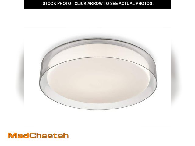 Lot 74-14223089 - KUZCO Aston 18 in. 1 Light 30-Watt Clear Integrated LED Flush Mount - UNUSED
