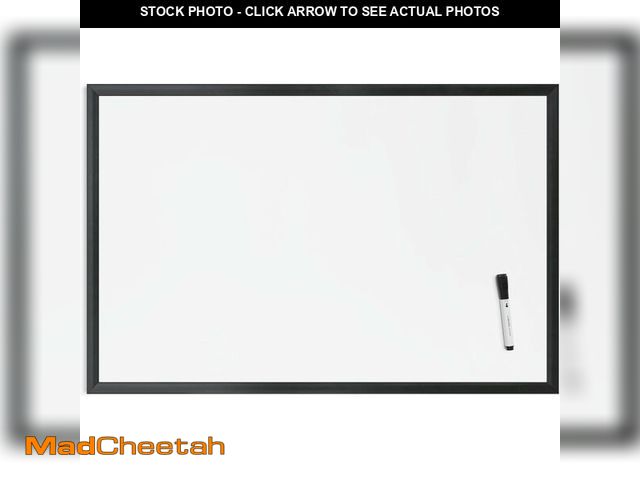 Lot 74-12544435 - U Brands Magnetic Dry-Erase Board, 36 X 24 Inches, Black Wood Frame (311U00-01) - UNUSED