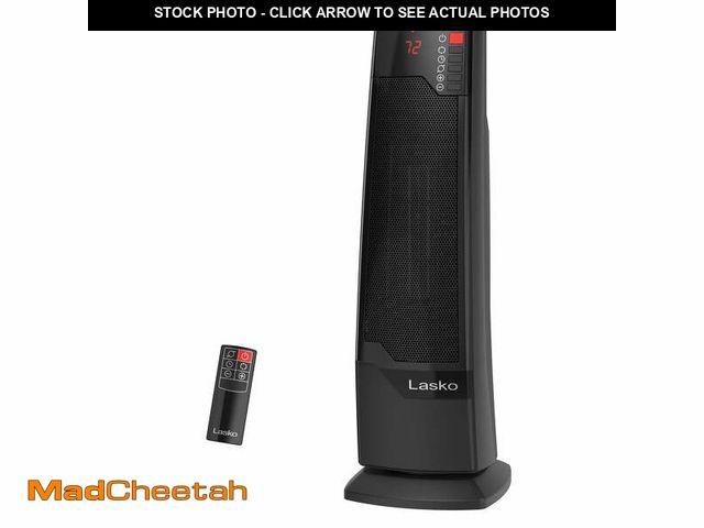 Lot 74-12859464 - Lasko 22" 1500W Oscillating Electric Ceramic Tower Space Heater with Remote, Black, CT22835 - UNUSED