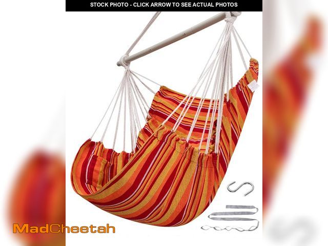 Lot 74-12303001 - ADVOKAIR Hammock Chair Swing (500 lbs Max) - Hanging Hammock Chair Rope Swing Indoor for Bedroom, Ou...