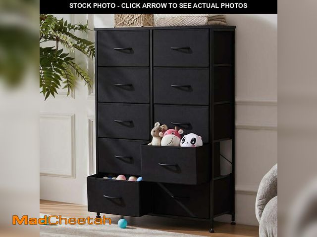 Lot 74-13045143 - ZUNMOS 10 Drawer Fabric Dresser for Bedroom, Chest of Drawer Organizer Storage Cabinet for Closet, E...