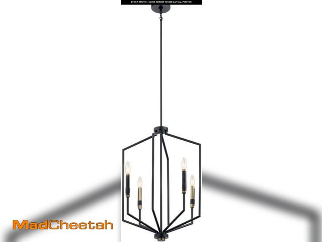 Lot 74-12169181 - Kichler Armand 27 inch 4 Light Foyer Pendant in Black and Bronze Finish - UNUSED