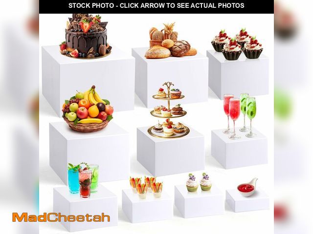 Lot 74-14204894 - 10 Pcs Acrylic Buffet Risers, Large Stackable Food Display Stand, Nesting Cube Box with Hollow Botto...