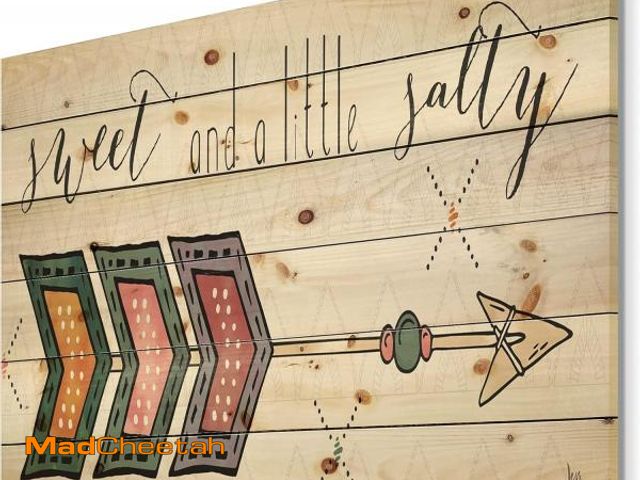 Lot 74-12397825 - DesignQ sweet and a little guilty Boho Arrow II - Bohemian &amp; Eclectic Print on Natural Pine Wood...