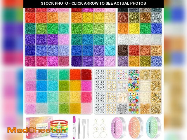 Lot 74-14059521 - Friendship Bracelet Kit 3mm Seed Beads, 30000 Pcs 8/0 96 Colors Small Glass Beads Embroidery Kit wit...