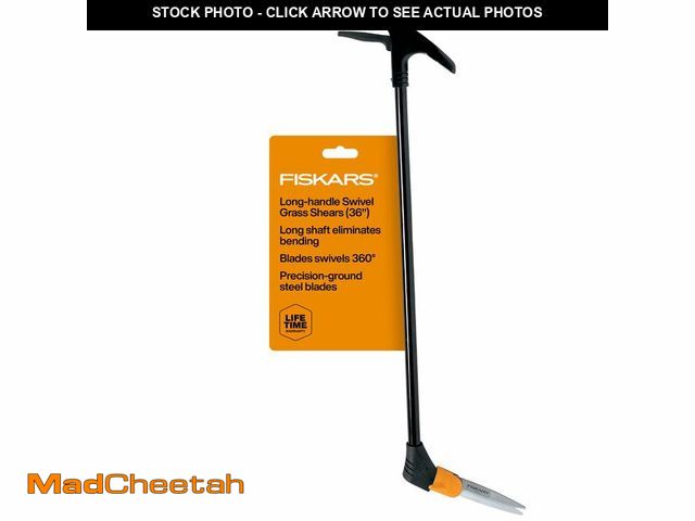 Lot 74-14342315 - Fiskars Grass Shears, Long Handle, 36" Handle Lawn Shears for Trimming Grass while Standing, Lawn Cu...