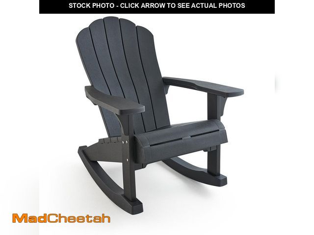 Lot 74-14242424 - Keter Everest Rocking Chair Durable Weatherproof Outdoor Seating Furniture for Porch and Backyard Gr...
