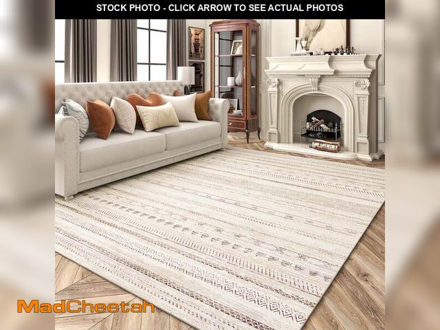 Lot 74-12782925 - VUNATE 5'x7' Area Rugs for Living Room Washable Rugs Boho Moroccan Area Rug Soft Neutral Geometric B...