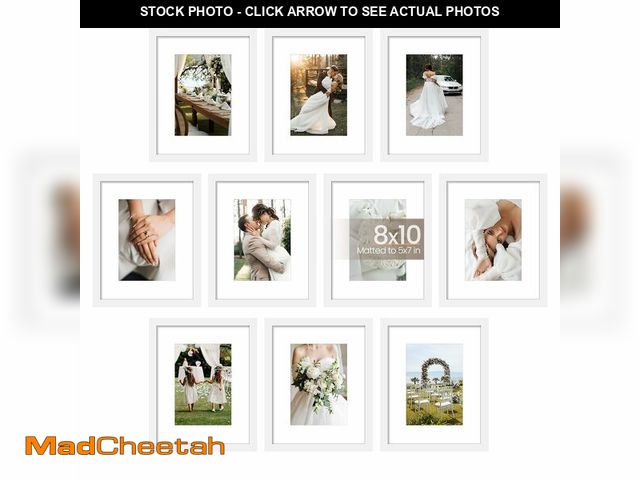 Lot 74-13955497 - upsimples 8x10 Picture Frame Set of 10, Display Pictures 5x7 with Mat or 8x10 Without, Multi Photo F...