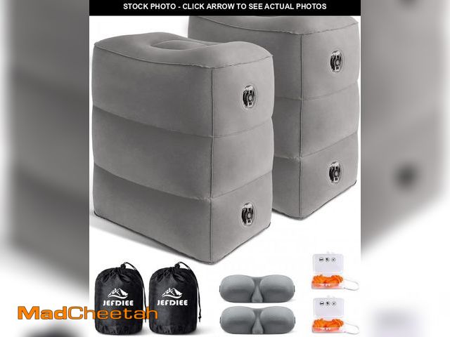Lot 74-11551769 - JefDiee Inflatable Travel Foot Rest Pillow, Kids Airplane Bed, Adjustable 3 Layers Height Leg Rest P...