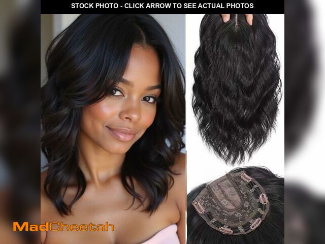 Lot 74-13626671 - Kintama Natural Black Hair Topper for Women with Bangs - Clip-in Hair Piece for Thinning Hair - Volu...