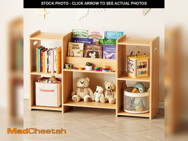 Lot 74-14366262 - SpaceAid 6-in-1 Bookshelf Storage Organizer, Montessori Bookcase for Toddlers, Wooden Book Rack Shel...