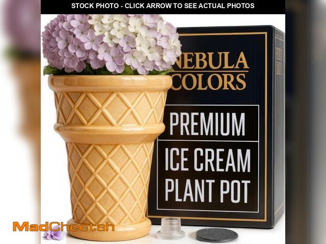 Lot 74-12310710 - Nebula Colors Fun&amp;Unique Ice Cream Cone Flower Planter Charming 7inch tall x 3.5inchbottomwide x...